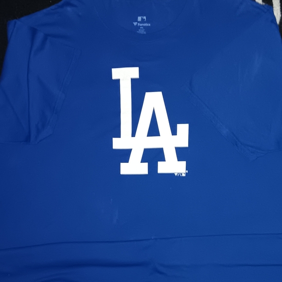 Fanatics Blue Short Sleeve Tee with LA Logo - Picture 1 of 4